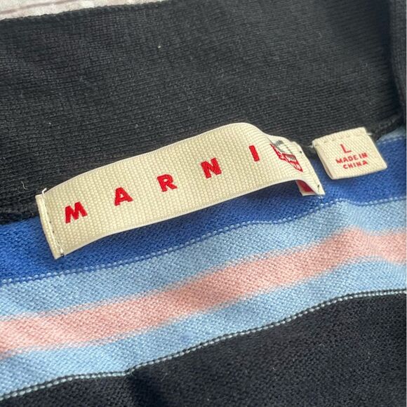 MARNI x UNIQLO Collaboration Striped Oversized Cardigan Blue Women Size Large - Picture 7 of 8